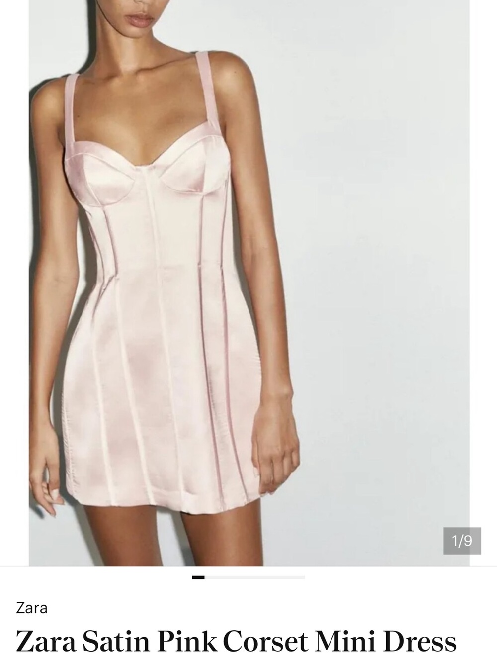 Zara Blush Satin Corset Mini Dress